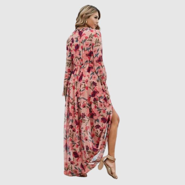 Floral Print Chiffon Maxi Dress