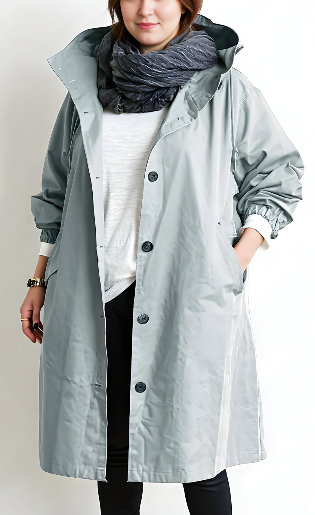 Plus Size Women's Hooded Coat