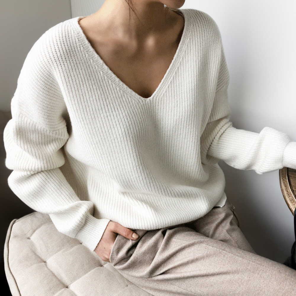 Cozy V-Neck Knit Sweater
