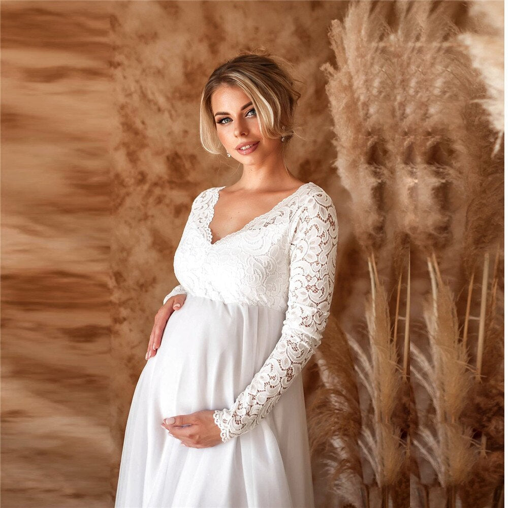 Chic Lace Maxi Dress for Expecting Moms