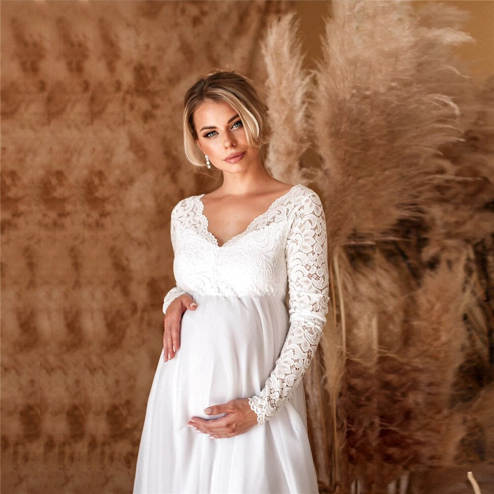 Chic Lace Maxi Dress for Expecting Moms