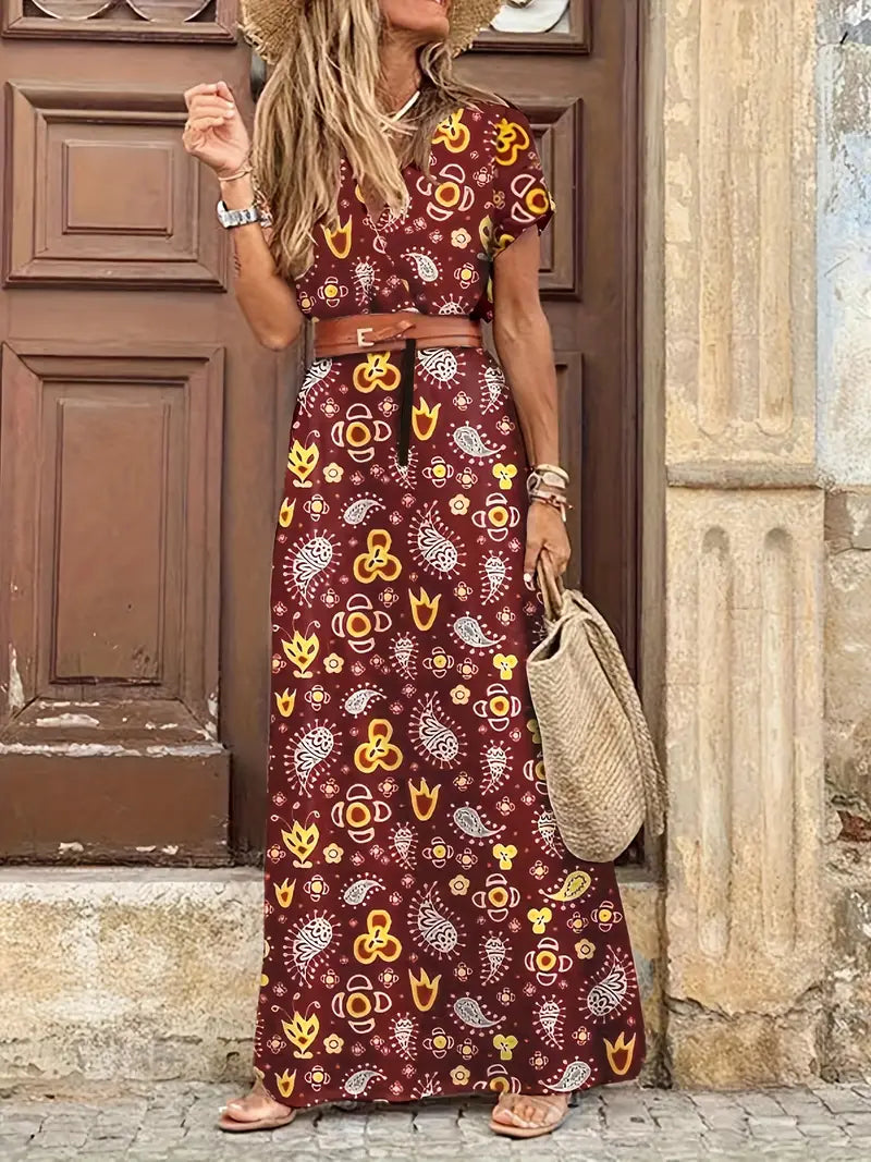 Elegant Flowing Maxi Dress for Women - Chic Bohemian Style