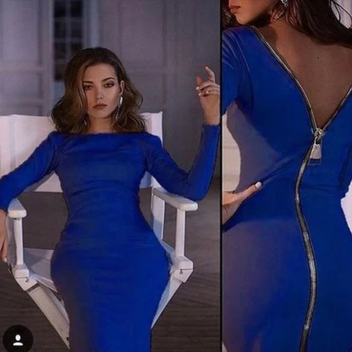 Bernadeth Chic Bodycon Dress with Elegant Full-Length Back Zipper