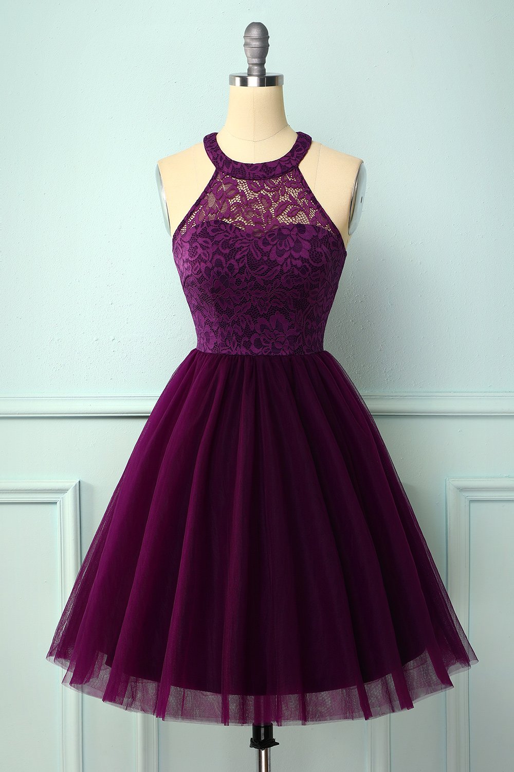 Elegant Burgundy Halter Dress for Confirmation Celebration