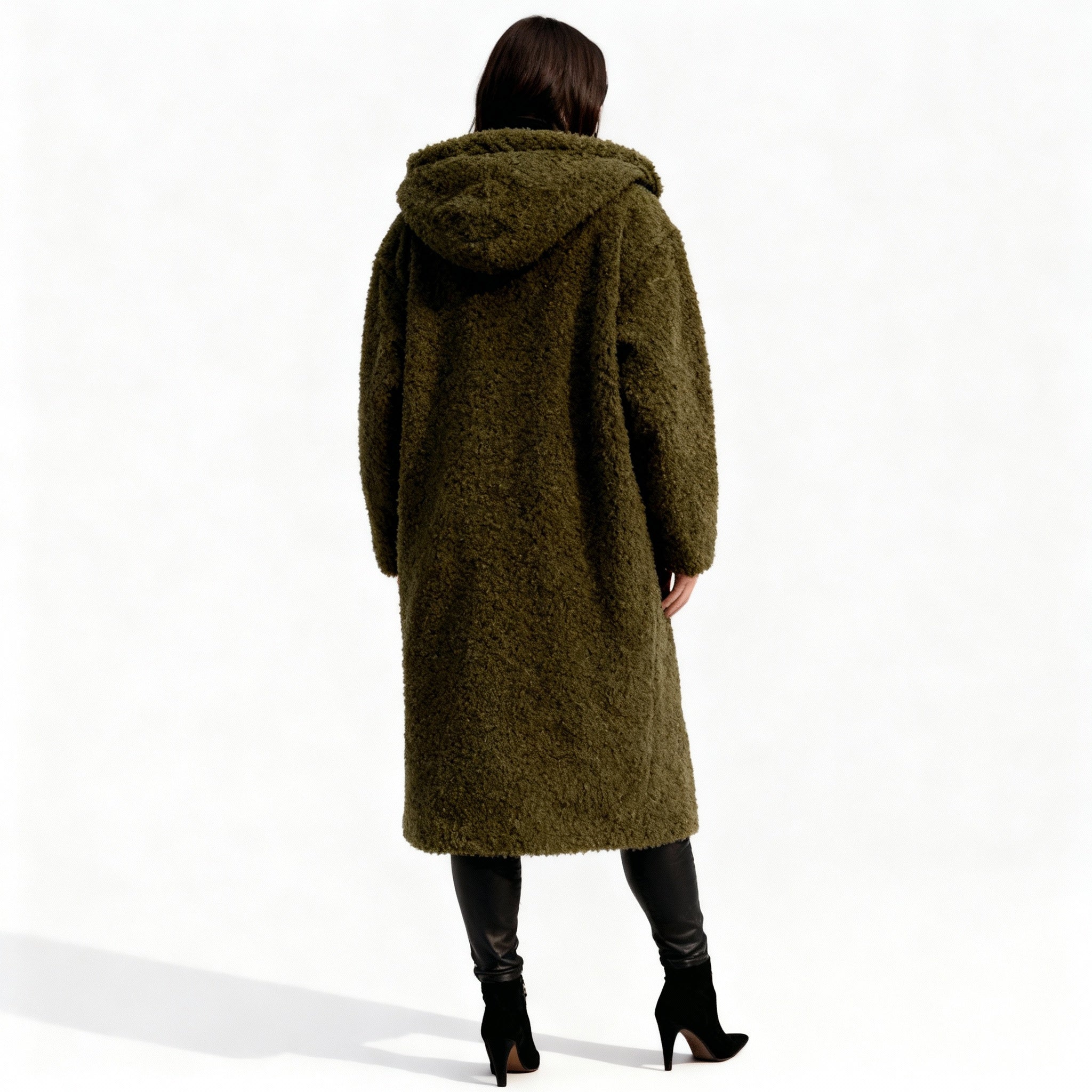 Stylish Long Plush Fleece Coat for Women