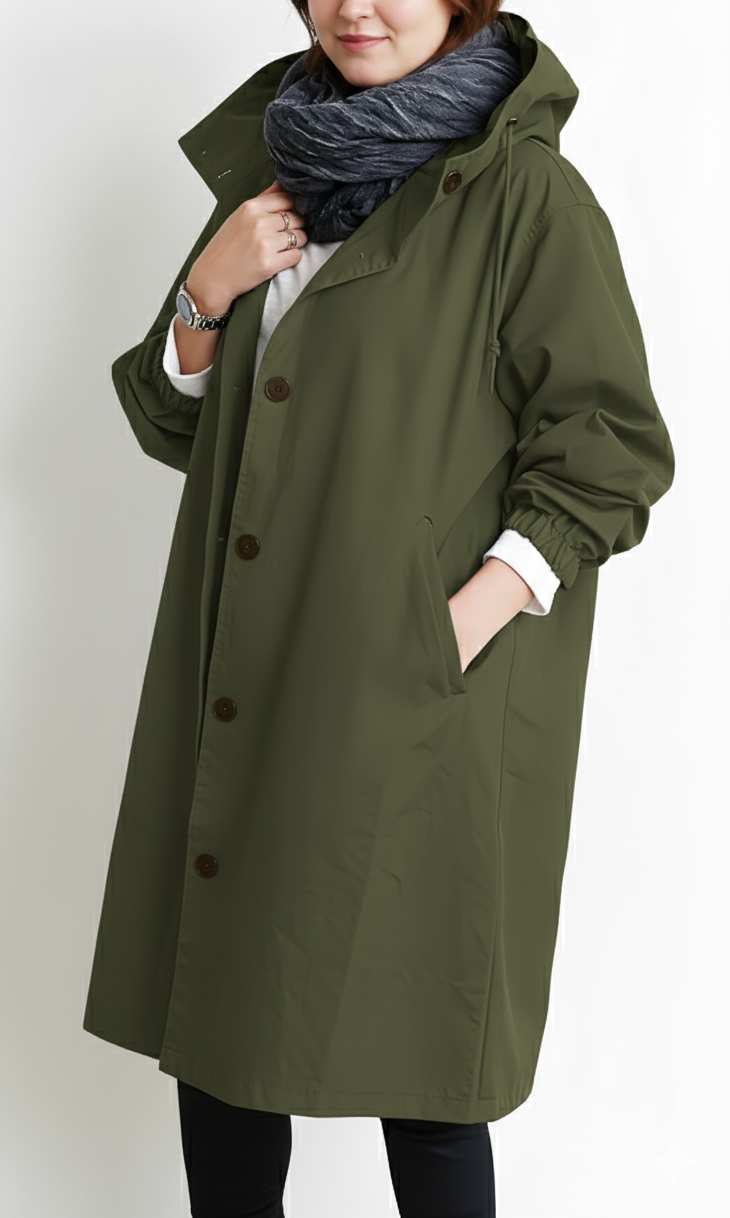 Plus Size Women's Hooded Coat