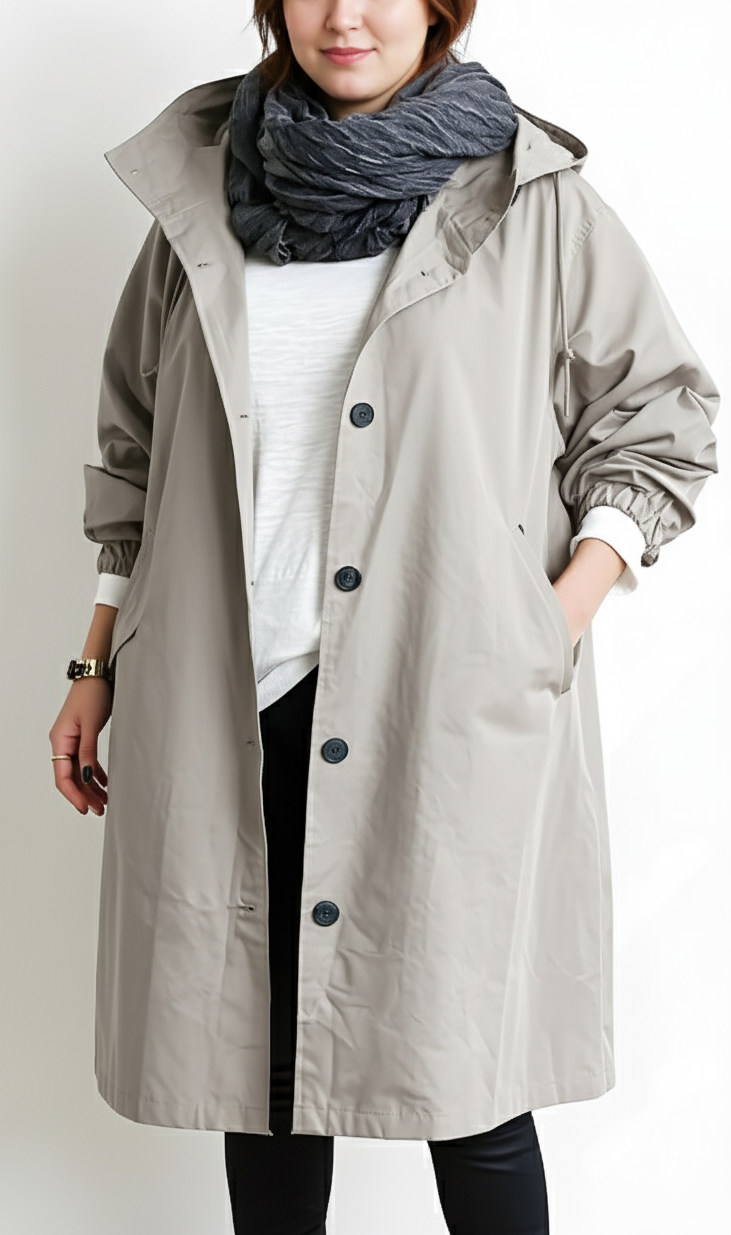 Plus Size Women's Hooded Coat