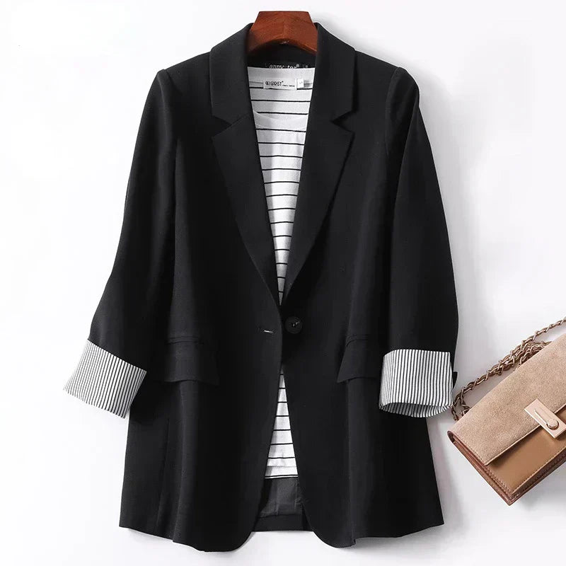 Women's Relaxed Fit Long Sleeve Casual Blazer