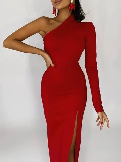 Chic Asymmetrical One-Shoulder Evening Dress