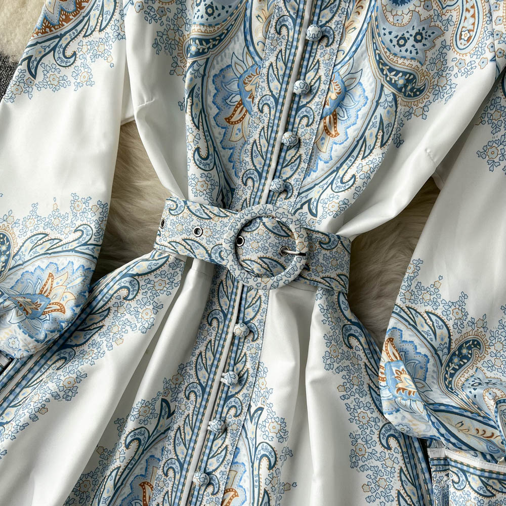 Floral A-Line Dress with Cinched Waist