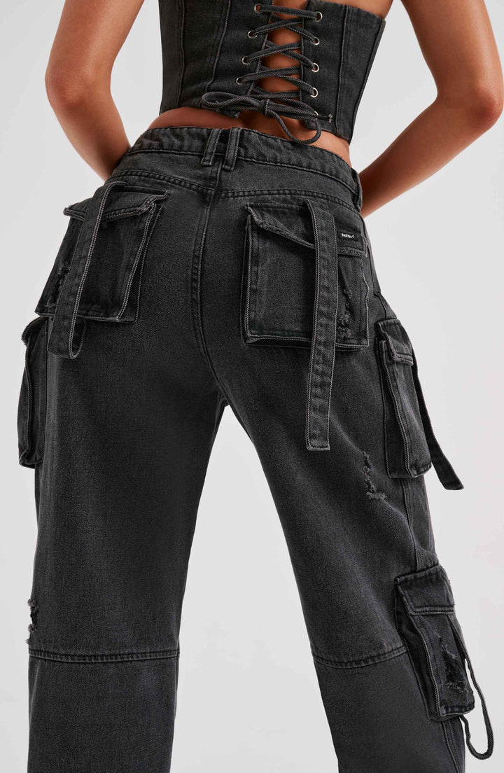 Stylish Women's Denim Cargo Pants