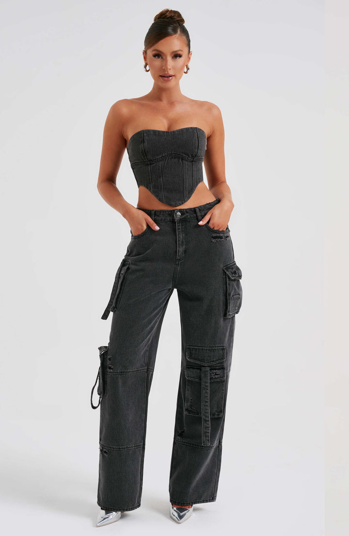 Stylish Women's Denim Cargo Pants