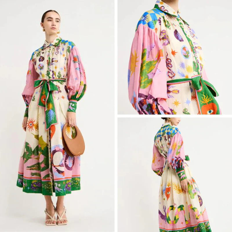 Vintage-Inspired Floral Maxi Dress with Elegant Flowing Silhouette