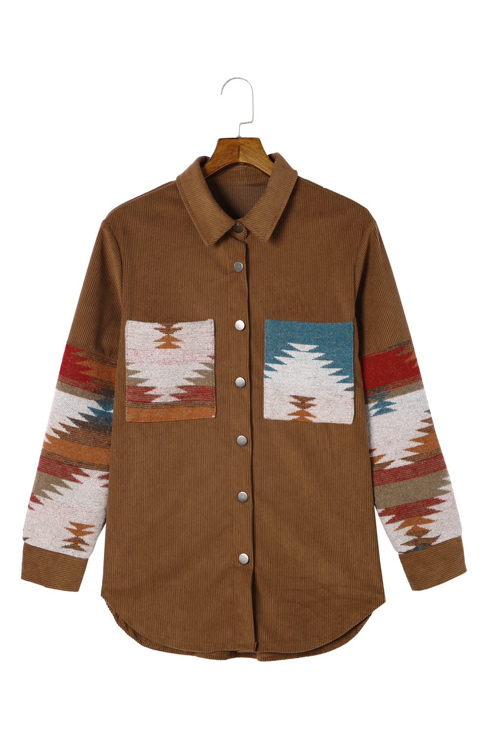 Aztec-Patterned Corduroy Jacket
