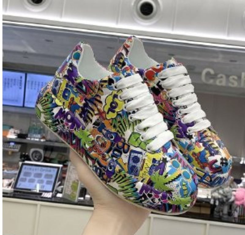 Women’s Layered Sneakers with Graffiti Print