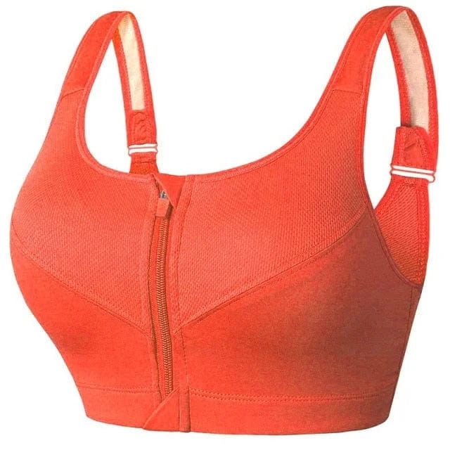 Plus Size Sports Bra Featuring Distinctive Zipper Design