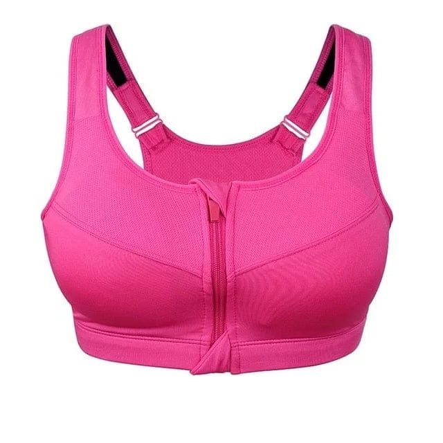 Plus Size Sports Bra Featuring Distinctive Zipper Design