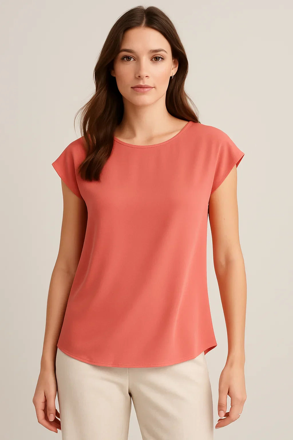 Mira - Fluid Design Cap Sleeve Blouse